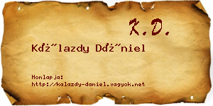 Kálazdy Dániel névjegykártya